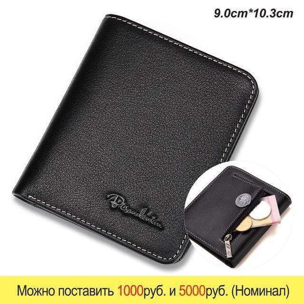 Planet Gates Black coin pocket / China Men Wallets Black Genuine Leather Purse For Men Business Card Holder Men's Wallet Mini N4429