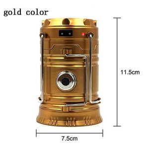 Planet Gates black color LED Solar Powered Hiking Camping Lantern Light Outdoor Lighting Collapsible Flashlights Portable Lamp LED Rechargeable Hand Lamp
