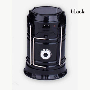 Planet Gates black color LED Solar Powered Hiking Camping Lantern Light Outdoor Lighting Collapsible Flashlights Portable Lamp LED Rechargeable Hand Lamp