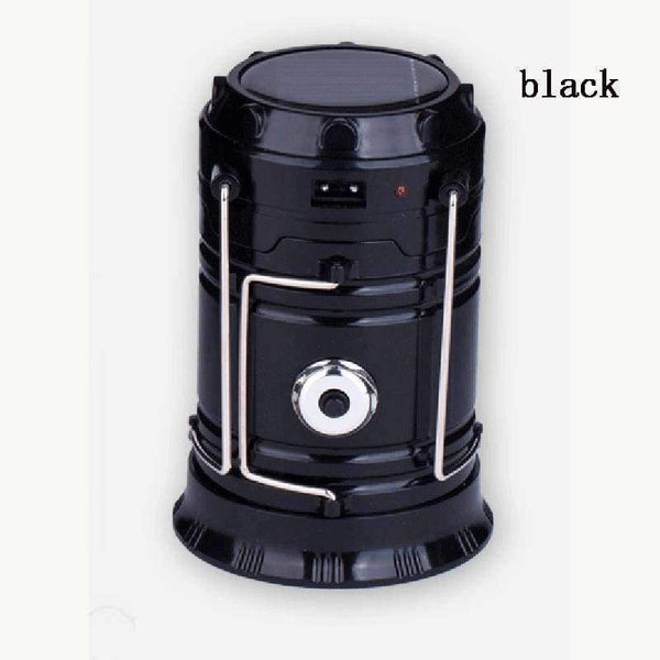 Planet Gates black color LED Solar Powered Hiking Camping Lantern Light Outdoor Lighting Collapsible Flashlights Portable Lamp LED Rechargeable Hand Lamp