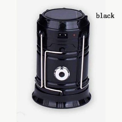 Planet Gates black color LED Solar Powered Hiking Camping Lantern Light Outdoor Lighting Collapsible Flashlights Portable Lamp LED Rechargeable Hand Lamp