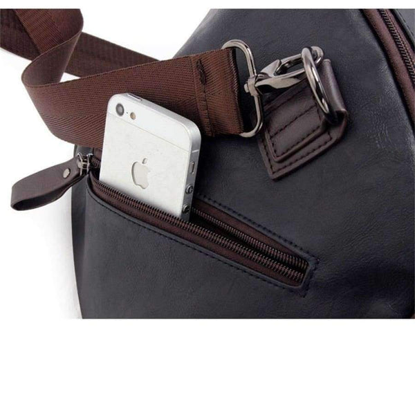 Planet Gates Black Color PU Leather Men's Sports Bags Gym Bags Classic Sports HandBag Fitness Travel Bags Workout Shoulder Bag SB0029