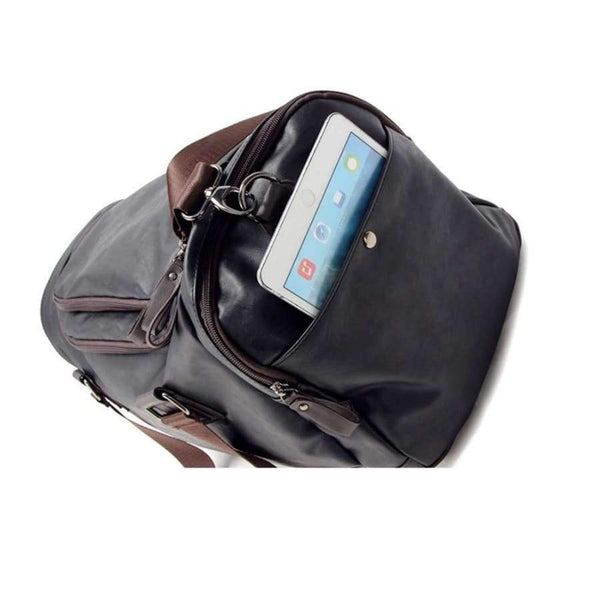 Planet Gates Black Color PU Leather Men's Sports Bags Gym Bags Classic Sports HandBag Fitness Travel Bags Workout Shoulder Bag SB0029