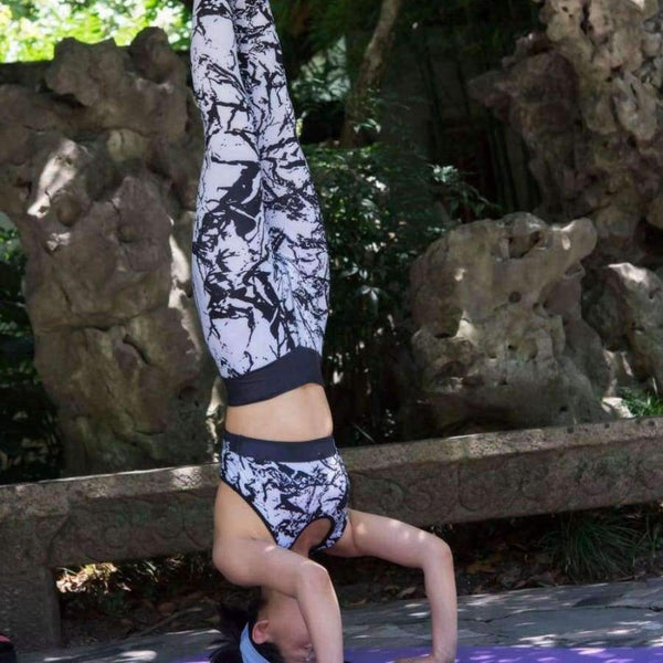 Planet Gates Black color / S Sexy Slim women yoga suits breathable sport sets yoga bra and yoga leggings 3D printing flower training sets