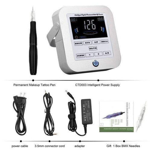 Planet Gates Black Complete  kit BMX Rotary Tattoo Machine Pen PMU Machine Permanent Makeup Machine Eyebrow Tattoo Kits Professional for Eyebrow Eyeliner Lip