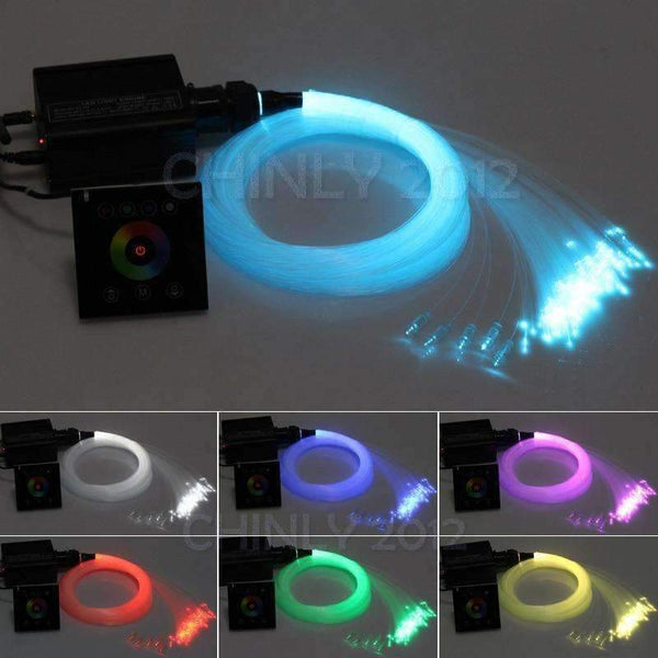 Planet Gates Black controller Fibre Optic Light Star Lights Ceiling Kit 16W RGBW LED Light 300pcs 0.75mm 3M with Wireless Wall Switch Touch Controller