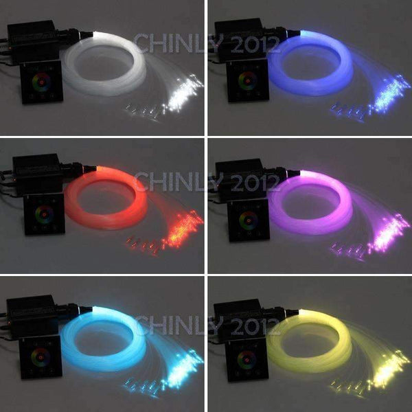 Planet Gates Black controller Fibre Optic Light Star Lights Ceiling Kit 16W RGBW LED Light 300pcs 0.75mm 3M with Wireless Wall Switch Touch Controller