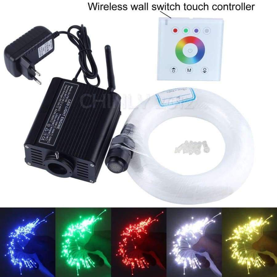 Planet Gates Black controller LED fiber optic Star light Kit for Ceiling decoration RGBW Engine +Wireless switch controller + 550pcs 0.75mm optic fiber cable