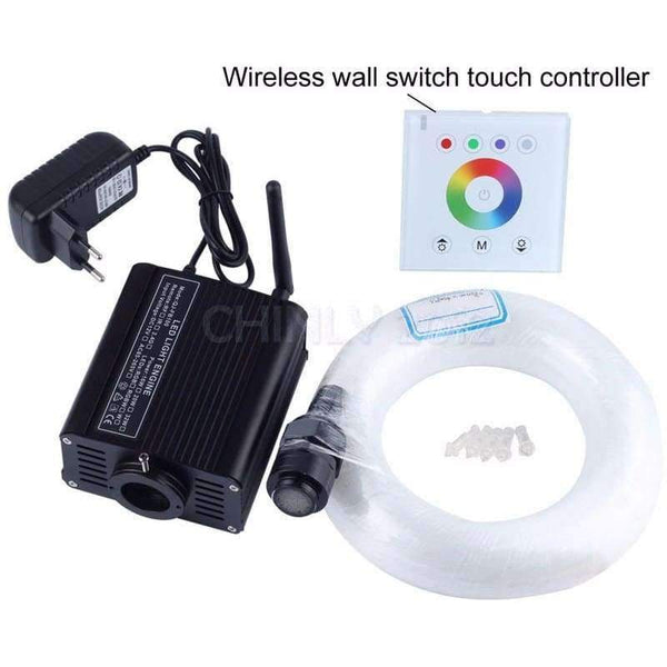 Planet Gates Black controller LED fiber optic Star light Kit for Ceiling decoration RGBW Engine +Wireless switch controller + 550pcs 0.75mm optic fiber cable