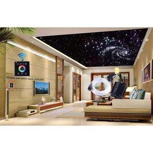 Planet Gates Black controller LED fiber optic Star light Kit for Ceiling decoration RGBW Engine +Wireless switch controller + 550pcs 0.75mm optic fiber cable