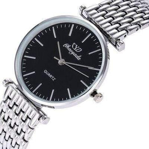 Planet Gates BLACK Couples lovers stainless steel quartz wristwatches office ladies gentleman dress simple business bracelet watch