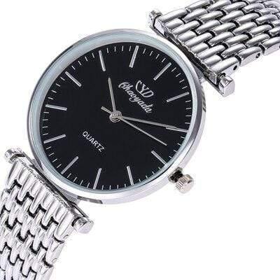 Planet Gates BLACK Couples lovers stainless steel quartz wristwatches office ladies gentleman dress simple business bracelet watch