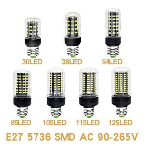 JJD E27 LED Lamp E14 LED Corn Bulb Lampada 24 36 48 56 69 72LEDs Chandelier Candle LED Light SMD5730 220V For Home Decoration