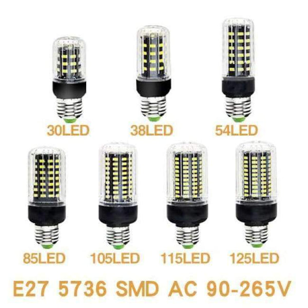 JJD E27 LED Lamp E14 LED Corn Bulb Lampada 24 36 48 56 69 72LEDs Chandelier Candle LED Light SMD5730 220V For Home Decoration