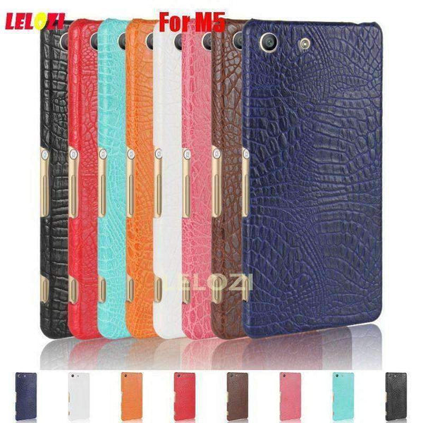 Planet Gates Black Crocodile Snake Pattern Hard PC PU Leather Leathe Lether Phone accessories Back Etui Coque Case For Sony Xperia M5 Cheap