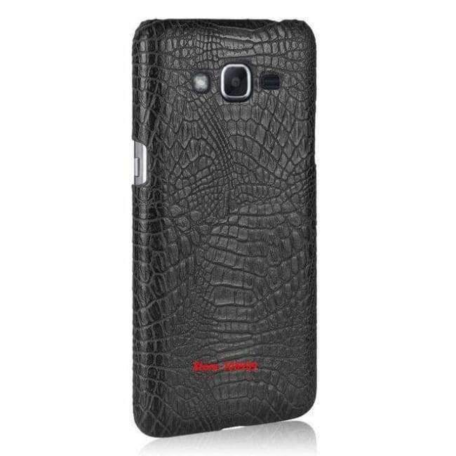 Planet Gates Black Crocodile Snake Pattern Hard PC PU Leather Lether Phone Etui Coque Case For Samsung Galaxy J2 Prime G532 5.0 Pink Deluxe