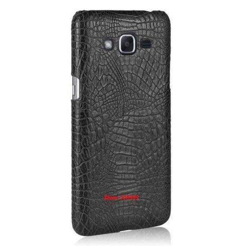 Planet Gates Black Crocodile Snake Pattern Hard PC PU Leather Lether Phone Etui Coque Case For Samsung Galaxy J2 Prime G532 5.0 Pink Deluxe