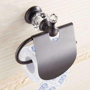 Planet Gates Black Crystal Diamond Tissue Box Polished Brass Toilet Paper Holder Roll Holder Bathroom Accessories products HG01