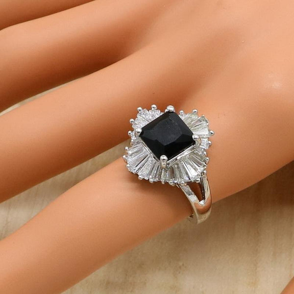 Planet Gates Black Cubic Zirconia Silver Jewelry Sets for Women Bracelet Necklace Pendant Earrings Ring Birthday Wedding Jewelry