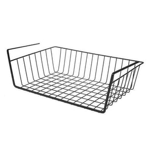 Planet Gates Black Cupboard Hanging Under Shelf Storage Iron Mesh Basket Cabinet Door Organizer Rack Closet Holders Storage Basket Rack Organizer