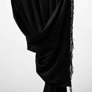 Planet Gates black DANKEYISI Luxury Winter Scarf Women Thicken Warm Scarves Wool Cashmere Scarf Man Wrap Pashmina Tassels Solid Color Scarf hijab