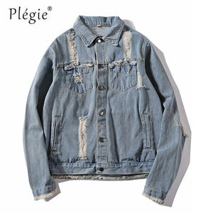 Planet Gates black Denim Jeans / XXL Hipster Men  Embroidery Denim Jackets Retro Streetwear Harajuku Ripped  Slim fit Hip Hop