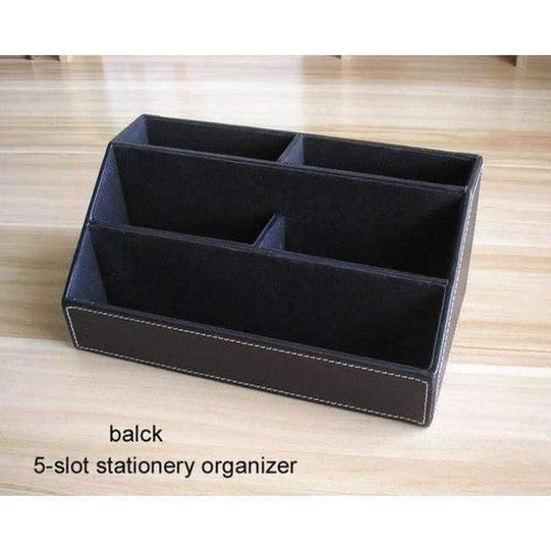 Planet Gates black desk organizer PU leather wood multifonctional office desk organizer memo stationery holder organizer office supplies desk accessories K226