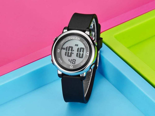 Planet Gates Black Digital Sport Boy Watches for Girls Blue Children Watch Waterproof LED Alarm Student Clock relogio infantil