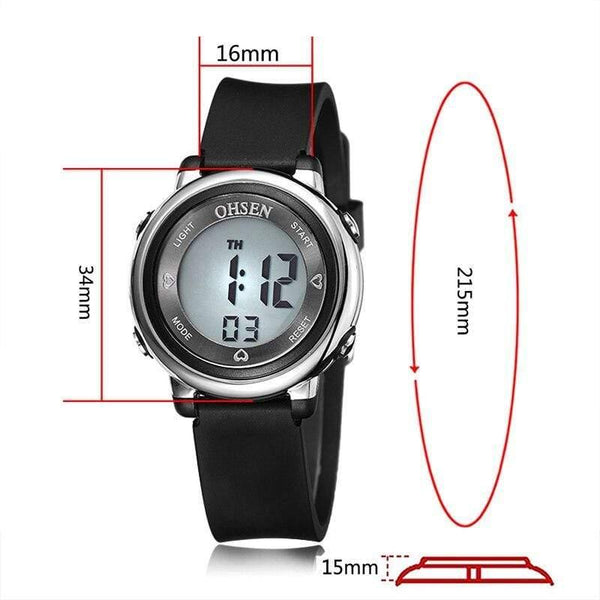 Planet Gates Black Digital Sport Boy Watches for Girls Blue Children Watch Waterproof LED Alarm Student Clock relogio infantil
