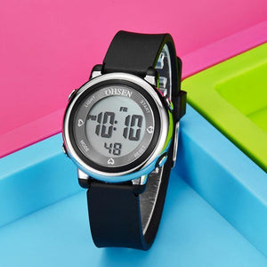 Planet Gates Black Digital Sport Boy Watches for Girls Blue Children Watch Waterproof LED Alarm Student Clock relogio infantil