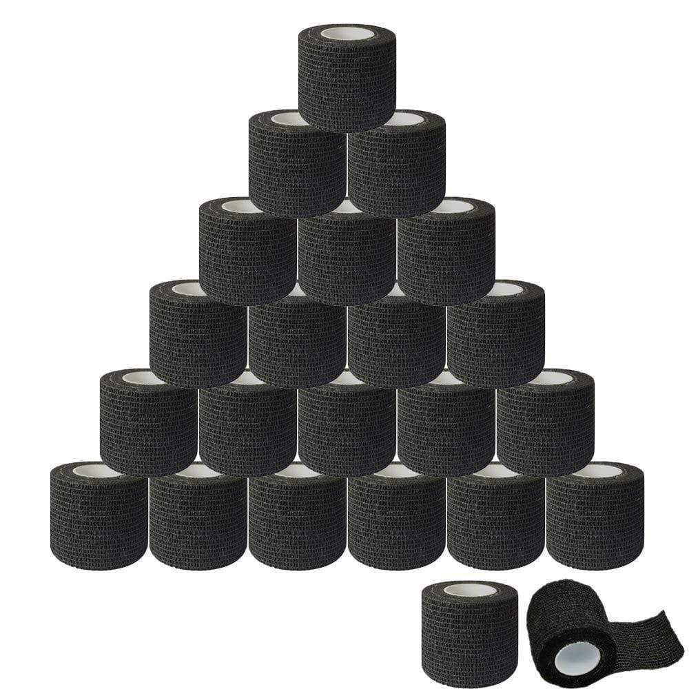 Planet Gates Black Disposable Cohesive Tattoo Grip Tape Wrap Elastic Bandage Rolls for Tattoo Machine Grip Tube Accessories