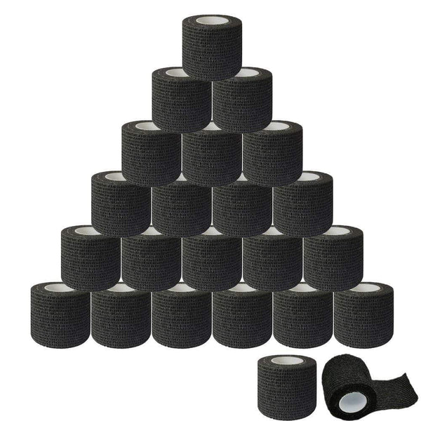 Planet Gates Black Disposable Cohesive Tattoo Grip Tape Wrap Elastic Bandage Rolls for Tattoo Machine Grip Tube Accessories