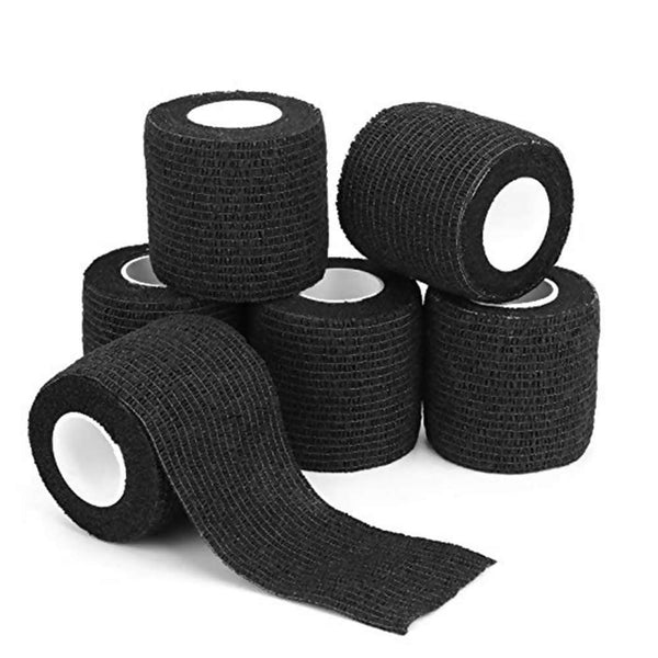 Planet Gates Black Disposable Cohesive Tattoo Grip Tape Wrap Elastic Bandage Rolls for Tattoo Machine Grip Tube Accessories