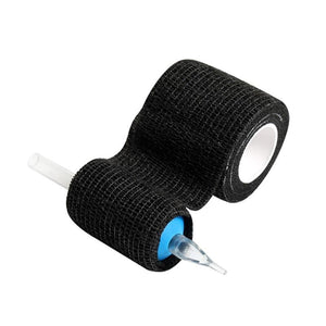 Planet Gates Black Disposable Cohesive Tattoo Grip Tape Wrap Elastic Bandage Rolls for Tattoo Machine Grip Tube Accessories