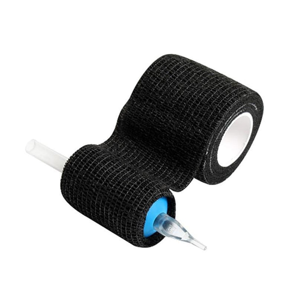 Planet Gates Black Disposable Cohesive Tattoo Grip Tape Wrap Elastic Bandage Rolls for Tattoo Machine Grip Tube Accessories