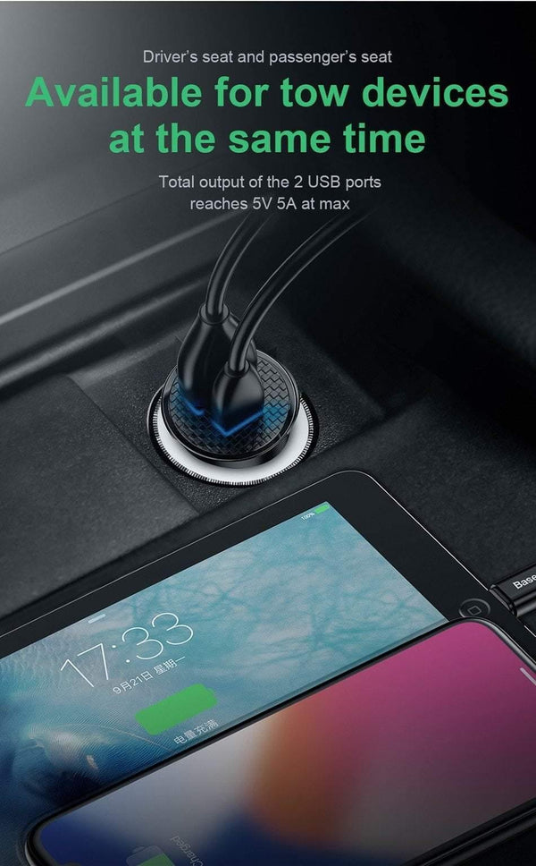 Planet Gates Black Dual USB Baseus 30W Quick Charge 4.0 3.0 Car Charger For Samsung Huawei Supercharge SCP USB Type C PD 3.0 Fast Charging Car Phone Charger