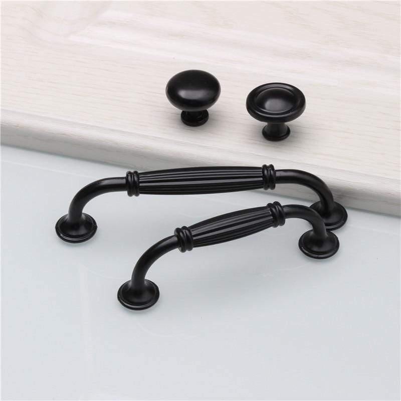 Black Durable Aluminum Alloy 96/128mm Single Hole Door Handle for Furniture Drawer Kitchen Cupboard Cabinet Drawer Pull Knobs
