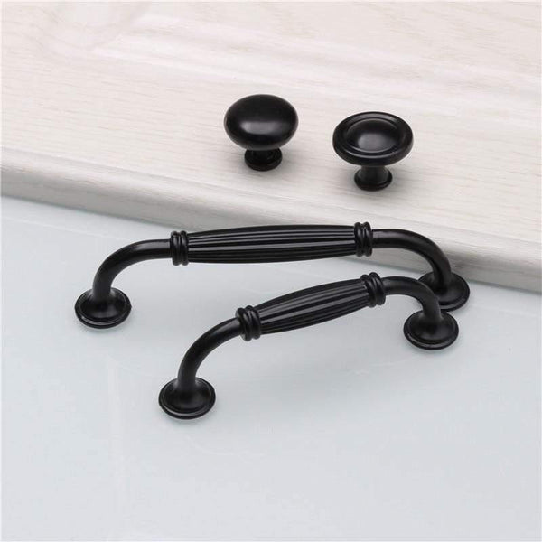 Black Durable Aluminum Alloy 96/128mm Single Hole Door Handle for Furniture Drawer Kitchen Cupboard Cabinet Drawer Pull Knobs