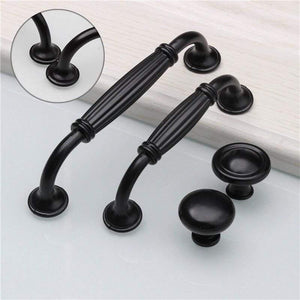 Black Durable Aluminum Alloy 96/128mm Single Hole Door Handle for Furniture Drawer Kitchen Cupboard Cabinet Drawer Pull Knobs