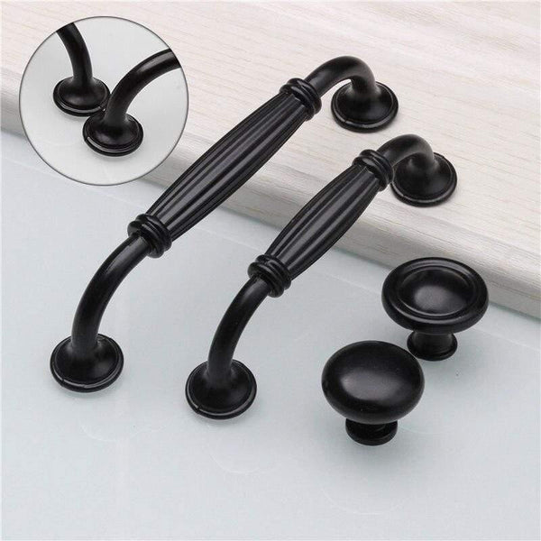Black Durable Aluminum Alloy 96/128mm Single Hole Door Handle for Furniture Drawer Kitchen Cupboard Cabinet Drawer Pull Knobs