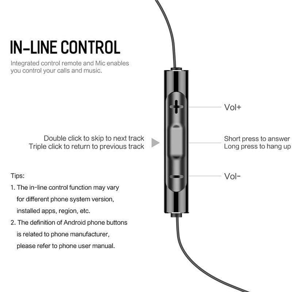 Planet Gates Black Earphone / China Rock Stereo Earphone In-ear Headset 3.5mm Phone Stereo Sound Headset for iPhone, SamSung,Huawei,Xiaomi and More Fone De Ouvido