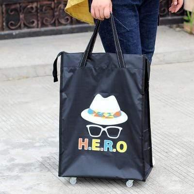 Planet Gates Black edge B Travel Bag Collapsible Ladies Shopping Bag Grocery Puller Trolley Bag Wheel Bag Portable Storage Shopping Cart