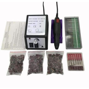 Planet Gates BLACK Electric Nail Art Drill Machine Manicure Pedicure Pen Tool Set Kit+30pcs nail drill bit+150pcs sanding bands