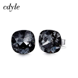 Planet Gates Black Embellished with Crystal Stud Earrings Women Earrings Austrian Rhinestone 925 Sterling Silver Earrings