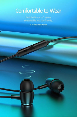 Planet Gates Black EP-26 Tiffany Blue in-ear Metal Earphones,USAMS 3.5mm Hifi Earbuds Bass Earphones Stereo Headset inear Wired Ear phone With Mic