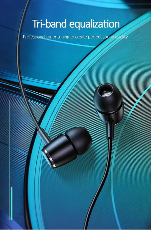 EP-26 Tiffany Blue in-ear Metal Earphones,USAMS 3.5mm Hifi Earbuds Bass Earphones Stereo Headset inear Wired Ear phone With Mic - Planet Gates