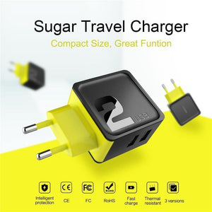 Planet Gates Black / EU 2 USB USB Wall Phone Charger 5V 2.4A 4A Fast Travel Adapter For iPhone Samsung EU Plug Phone Dual USB Charger