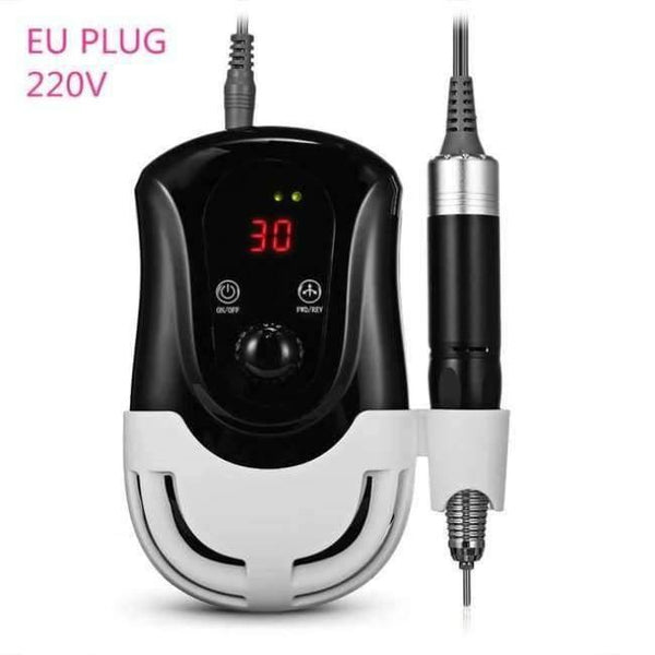 Planet Gates Black EU PLUG Pro Electric Nail Drill Machine Manicure Pedicure Tools Files Accessory Grinding Machine Tools Nail Art Equipment Kit