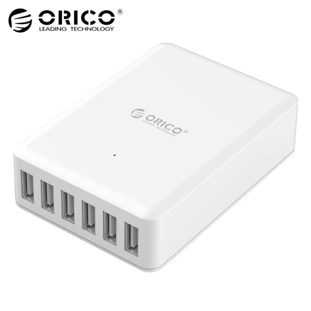 Planet Gates Black EU Plug Universal USB Charger 6 Ports Smart Charger 5V2.4A Max Output 50W/10A Mobile Phone Desktop Charger for iPhone Nexus Xiaomi