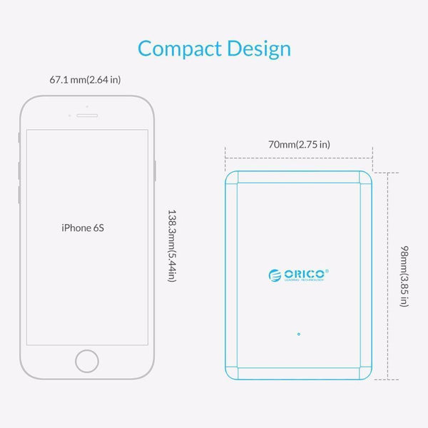 Planet Gates Black EU Plug Universal USB Charger 6 Ports Smart Charger 5V2.4A Max Output 50W/10A Mobile Phone Desktop Charger for iPhone Nexus Xiaomi